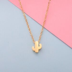 Cactus Necklace Gold Dainty Jewelry Tiny Cactus Necklace Best Friend Gift